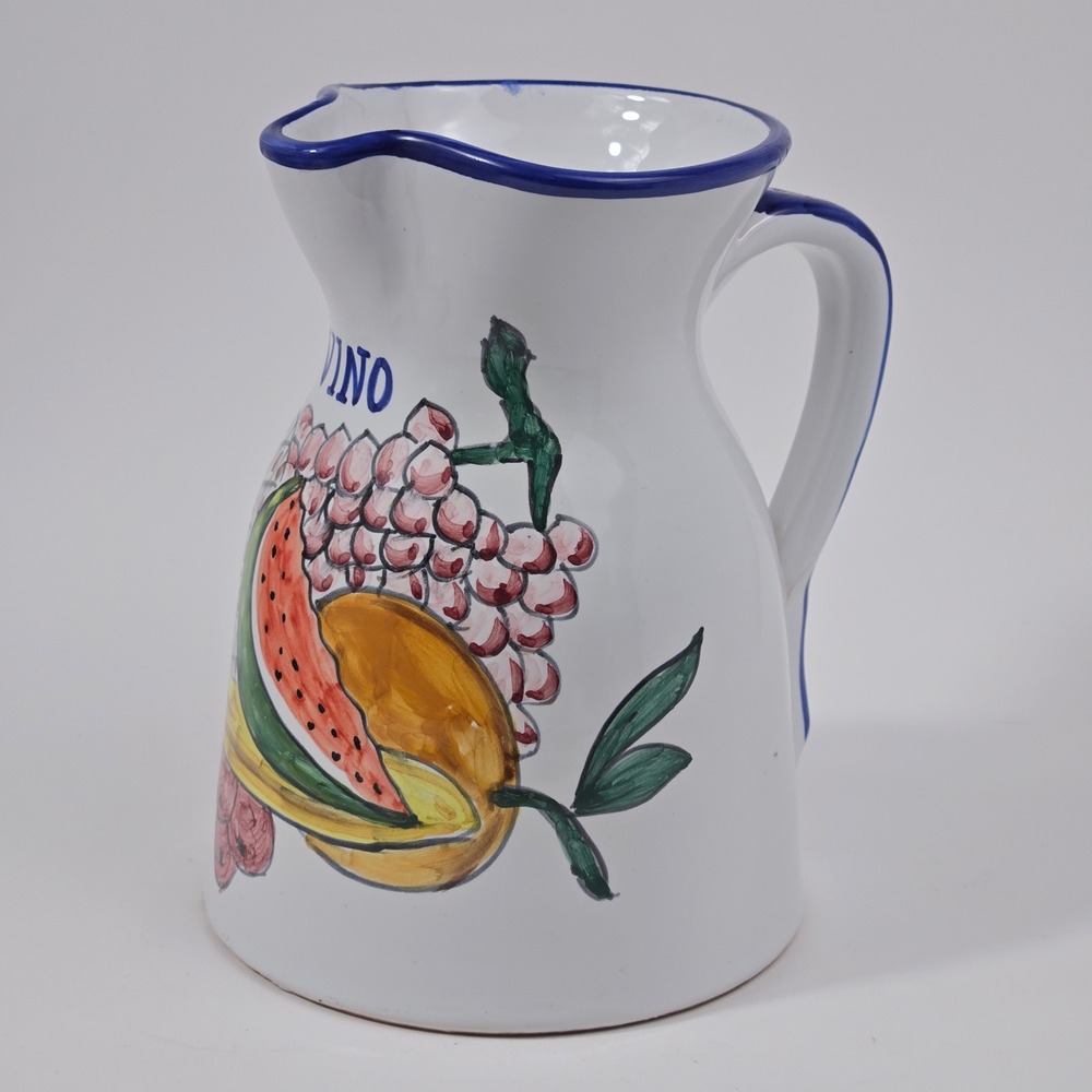 Vintage Spanish Ceramic Wine Pitcher Cruz Puente Del Arzobispo Spain Pottery